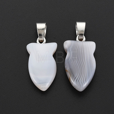 Natural Banded Agate/Striped Agate Pendants G-N326-128-B01-1