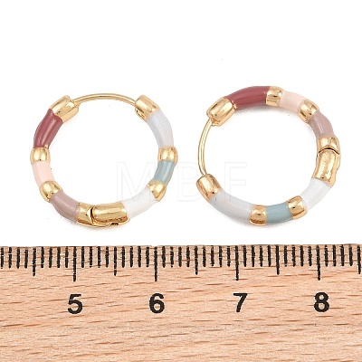 Women's Colorful Alloy Enamel Huggie Hoop Earrings AL-CBA3C8B-17G-1