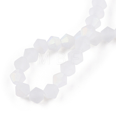 Imitate Austrian Crystal Bicone Frosted Glass Beads Strands GLAA-F029-TM3mm-A13-1