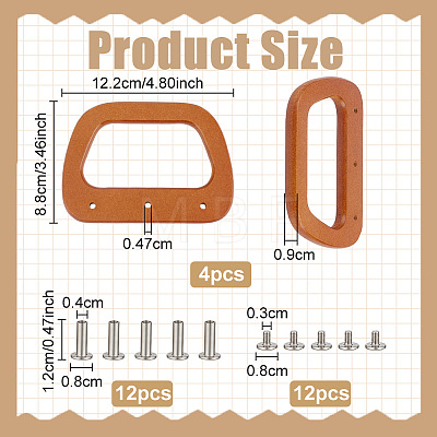 4Pcs Trapezoid Wood Bag Handles PURS-PH0036-77-1