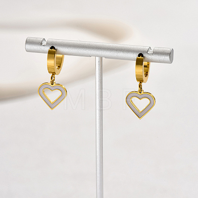 Stainless Steel Heart Hoop Earrings QS1082-1-1