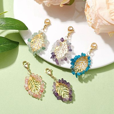 Natural & Synthetic Gemstone Pendant Decorations HJEW-JM01828-01-1