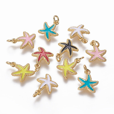 Brass Enamel Charms KK-L185-19M-1