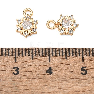 Brass Micro Pave Clear Cubic Zirconia Charms CU-CBAB0CF-23G-1