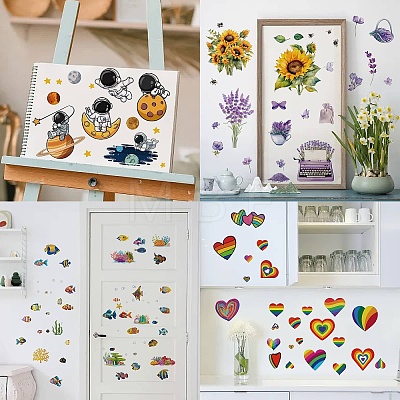 8 Sheets 8 Styles PVC Waterproof Wall Stickers DIY-WH0345-117-1