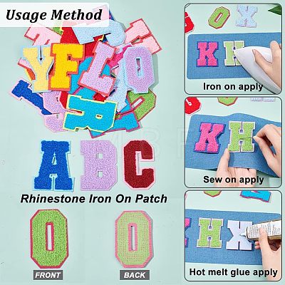 Alphabet Towel Embroidery Style Cloth Iron on/Sew on Patches DIY-WH0308-183-1