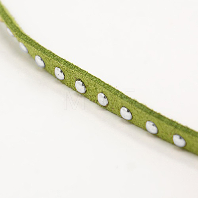 Silver Aluminum Studded Faux Suede Cord LW-D004-12-S-1