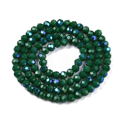 Electroplate Opaque Solid Color Glass Beads Strands EGLA-A044-P4mm-L09-1