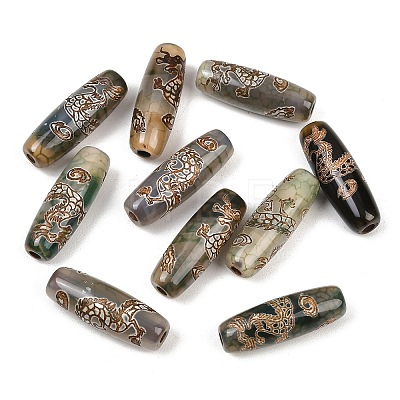Tibetan Style dZi Beads TDZI-E004-47-1