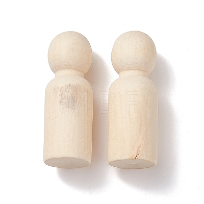 (Defective Closeout Sale: Marking)Unfinished Wood Male Peg Dolls People Bodies DIY-XCP0002-26-1