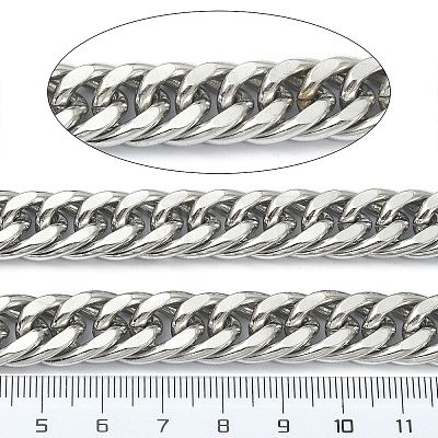 304 Stainless Steel Cuban Link Chains CHS-E030-04B-P-1