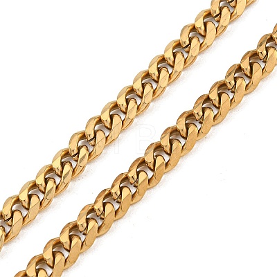 Vacuum Plating 201 Stainless Steel Curb Chain Necklaces NJEW-Q336-10B-G-1