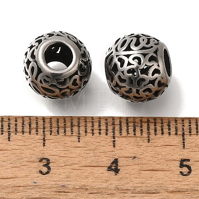 304 Stainless Steel European Beads STAS-D191-12G-AS-1