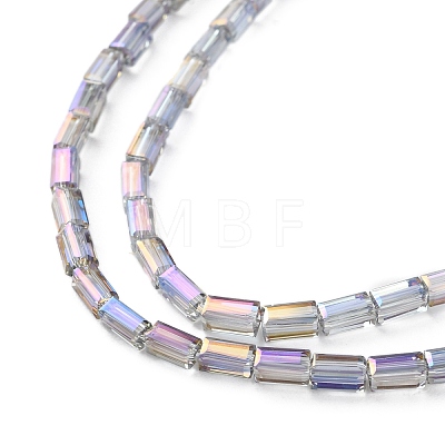 Electroplate Transparent Glass Beads Strands EGLA-H106-01A-FR01-1