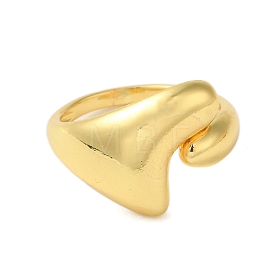 Pea Brass Finger Rings for Women RJEW-A048-12G-1