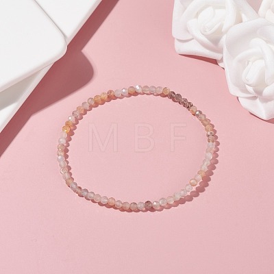 3mm Natural Moonstone Beads Stretch Bracelet for Girl Women BJEW-JB07284-02-1