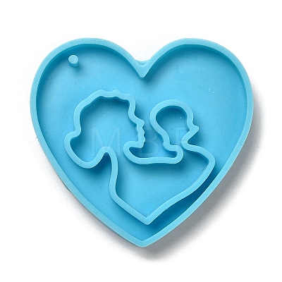 Mother's Day Mother with Baby Silicone Pendant Molds AJEW-M221-02D-1