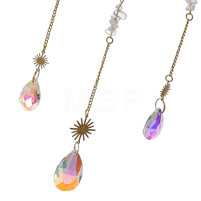 Moon Natural Quartz Crystal Chips Hanging Suncatcher GG-CBAB970-02A-1