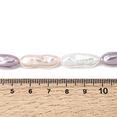 Electroplated Glass Shell Pearl Beads Strands BSHE-B009-C03-7x21mm-1
