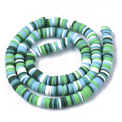 Handmade Polymer Clay Beads Strands X-CLAY-R089-6mm-080-1