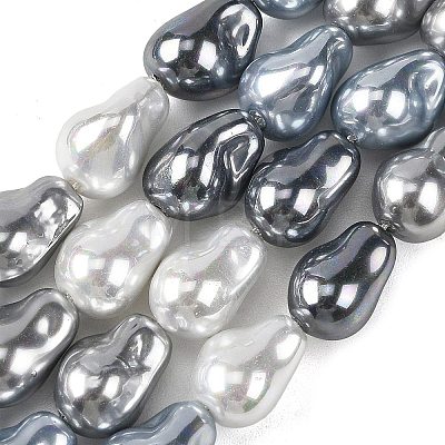 Electroplated Glass Beads Strands GL-CBA89C7-01D-1