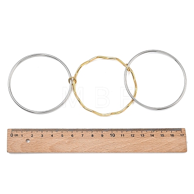 Two Tone 304 Stainless Steel Interwoven Wave Bangles BJEW-F540-02GP-1