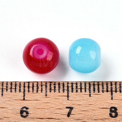 Baking Paint Imitation Jade Glass Beads X1-DGLA-Q021-8mm-M-1