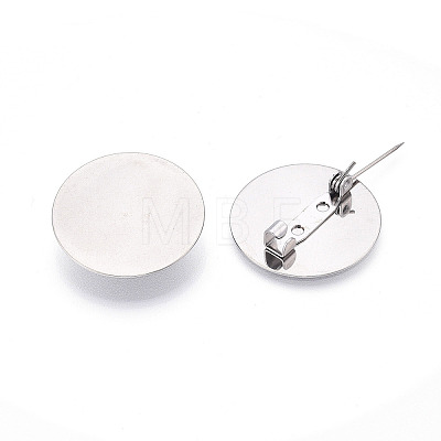 304 Stainless Steel Brooch Cabochon Settings STAS-E547-08K-P-1
