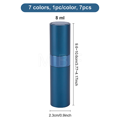 BENECREAT 7 Pcs 7 Colors Empty Portable Glass Spray Bottles MRMJ-BC0002-80-1