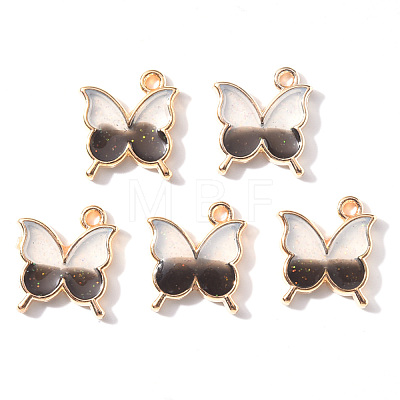 Light Gold Plated Alloy Enamel Pendants ENAM-R136-24D-1