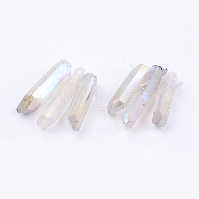 Electroplated Natural Quartz Crystal Graduated Beads Strands LS-G-P315-A10-1