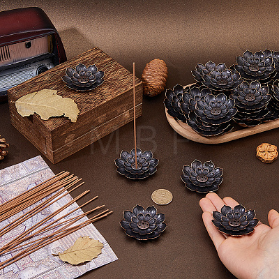 60Pcs Alloy Lotus Incense Burner Holder AJEW-DC0003-91A-1