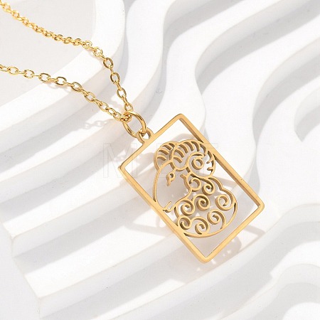 304 Stainless Steel Necklace NJEW-D330-01G-01-1