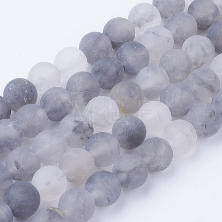 Natural Cloudy Quartz Bead Strands G-G735-81-8mm-1