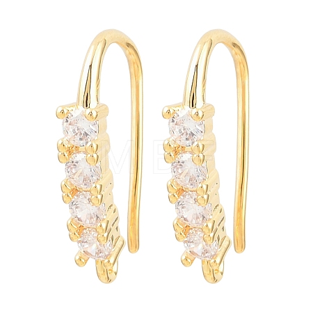 Brass Rhinestone Earring Hooks KK-C261-01C-G-1