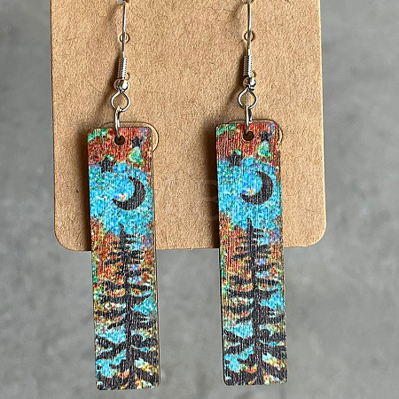 Wood Dangle Earrings WG80B52-04-1