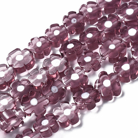 Handmade Millefiori Glass Bead Strands LAMP-J035-6mm-33-1