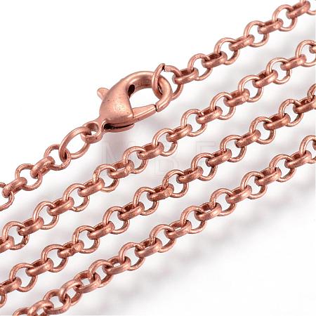 Iron Rolo Chains Necklace Making MAK-R015-75cm-R-1