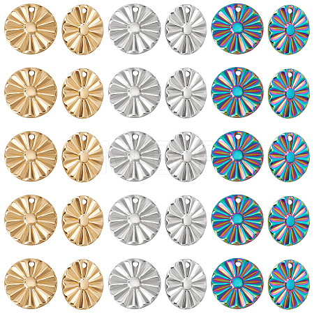 30Pcs 3 Colors 304 Stainless Steel Pendant STAS-DC0012-41-1