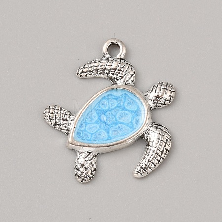 Ocean Theme Alloy Enamel Pendants ENAM-CJC0022-14C-AS-1