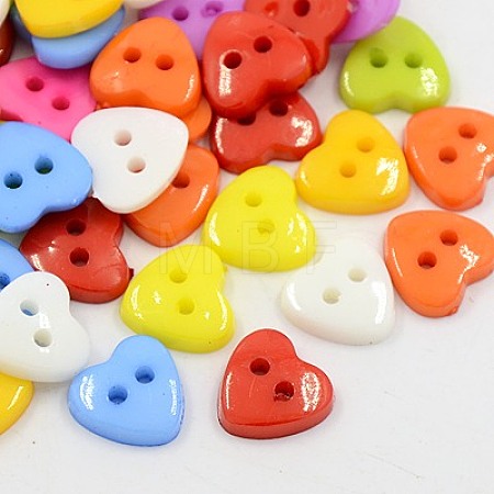 Acrylic Heart Buttons BUTT-E071-B-M-1