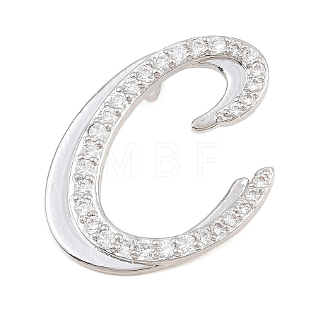 Brass Micro Pave Clear Cubic Zirconia Pendants CU-CBA8481-01P-C-1