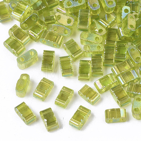 2-Hole Transparent Glass Seed Beads SEED-T004-04B-05-1