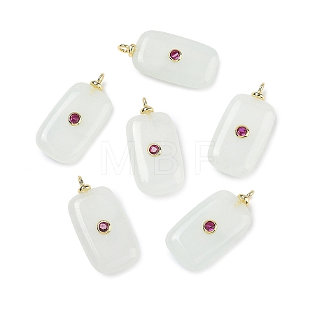 Dyed Natural White Jade  Pendants KK-C251-01G-02-1