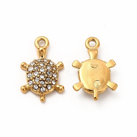 Ion Plating(IP) 316 Surgical Stainless Steel with Crystal Rhinestone Charms X-STAS-G305-06G-1