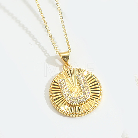 Brass Micro Pave Cubic Zirconia Necklaces FS-WG1D774-21-1