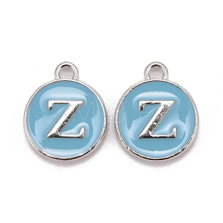 Platinum Plated Alloy Enamel Charms ENAM-S118-04Z-P-1