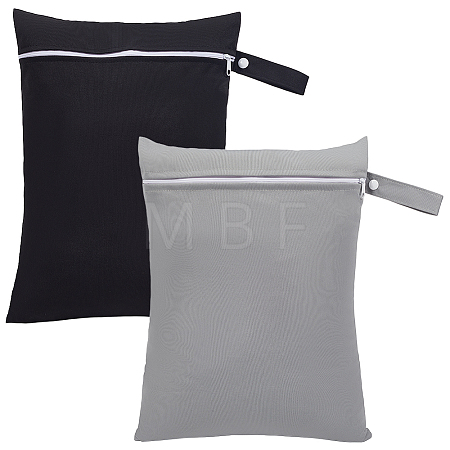 2Pcs 2 Colors Polyester Zipper Bags ABAG-CN0001-12-1