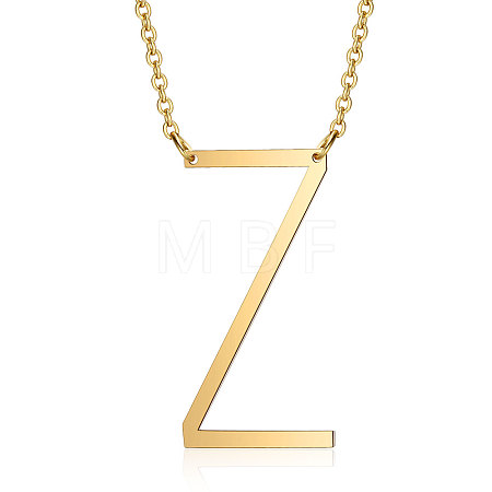 201 Stainless Steel Initial Pendants Necklaces NJEW-S069-JN004D-Z-1