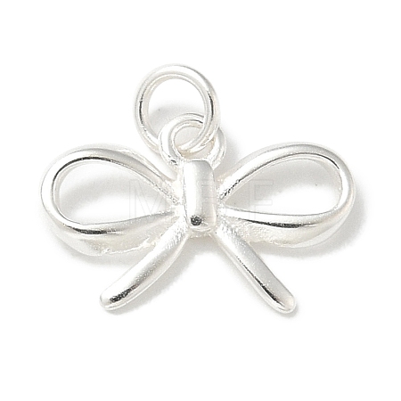 925 Sterling Silver Bowknot Charms with Jump Rings and 925 Stamp STER-R002-01S-1